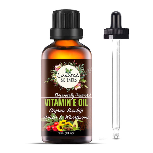 Luxura Sciences Organic Vitamin E Oil 30ml.(Specialist Skin Care Oil - Dark Spots, Skin Brightening, Skin Glow, Ageing, Uneven Skin Tone)Naturally Sourced.